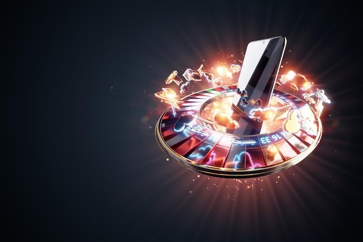 Mobile phone showing Hood vs Wolf spinning reels and bonus feature Mobile phone showing Hood vs Wolf spinning reels and bonus feature